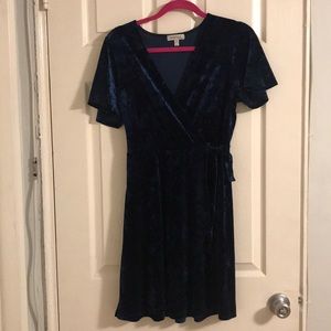 Navy velvet dress